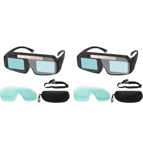 Serplex® Welding Goggles Welding Eyeglasses with Head Strap Solar Powered Auto Darkening Glasses with 15 Replacement Lens Anti-Glare Protective Welder for Electric Work Grinding 2 PCS Serplex® Welding Goggles Welding Eyeglasses with Head Strap Solar Powered Auto Darkening Glasses with 15 Replacement Lens Anti-Glare Protective Welder for Electric Work Grinding 2 PCS